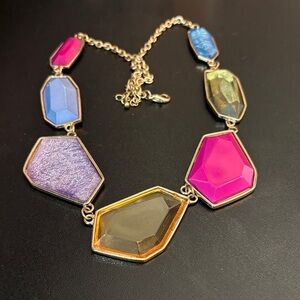 Multicolor Geometric Statement Necklace